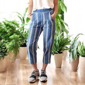Ace & Jig Atlantic 100% cotton multi weave striped baggy crop pants womens XS